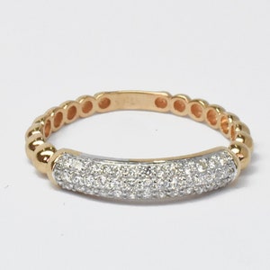 Micro Pave Diamond Ring: 18K Rose Gold Filled Half Eternity Band
