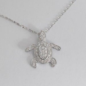 Collier tortue en or massif 18 carats 14 carats 10 carats / cadeau pendentif diamant tortue vie marine / pendentif breloque tortue / bijoux nautiques plage croisière mer