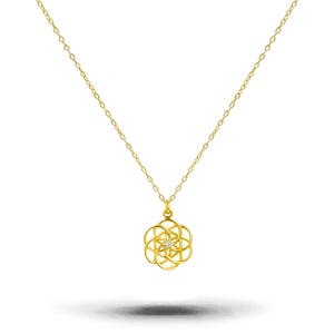 18K 14K 10K Solid Gold Seed of Life Pendent / Flower of Life Pendant Necklace / Spiritual Gold Necklace / Sacred Spiritual Charm Pendant