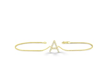 Massives Gold Diamant Anfangsarmband / benutzerdefiniertes Buchstabe Armband / personalisiertes Anfangsarmband / Geburtstagsgeschenk / personalisiertes Geschenk