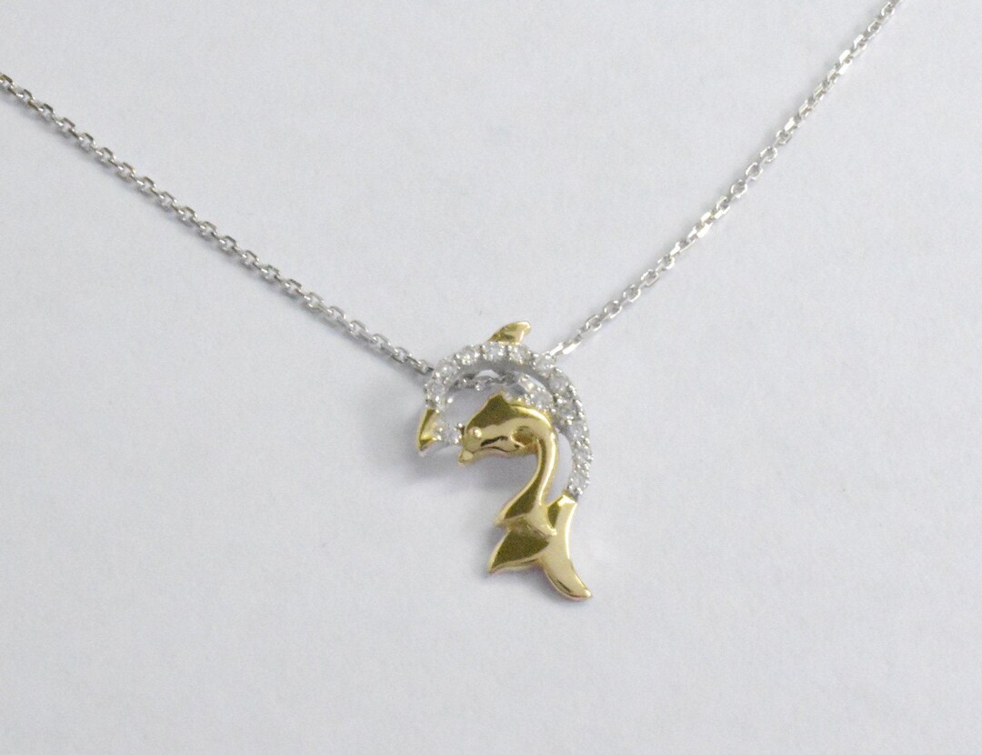 Dainty 18K Gold Diamond Fish Necklace: Minimalist Ocean Pendant - Etsy