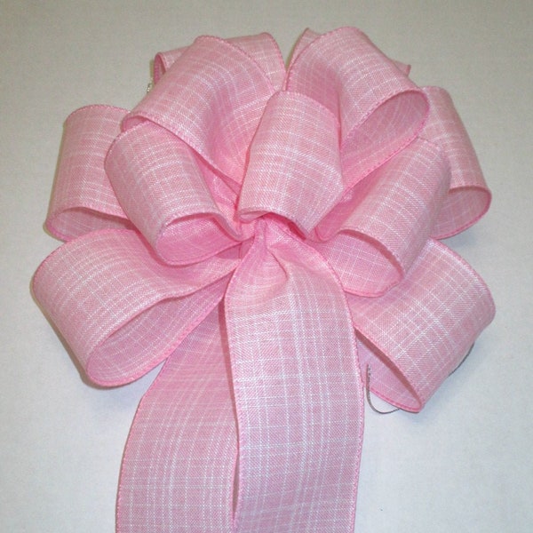 9" Light Pink Textured Spring Bow