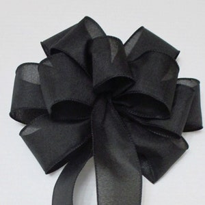 Black Burlap Wreath Bow - 9-10&quot;