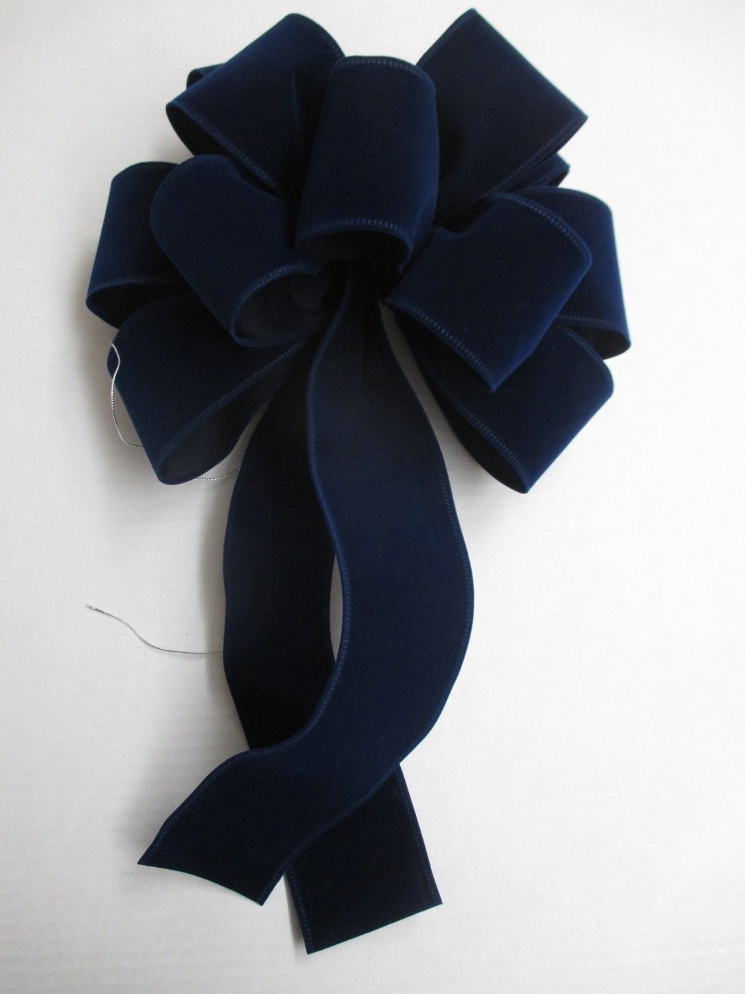 Velour Blue Bib w/ Bow main image 1