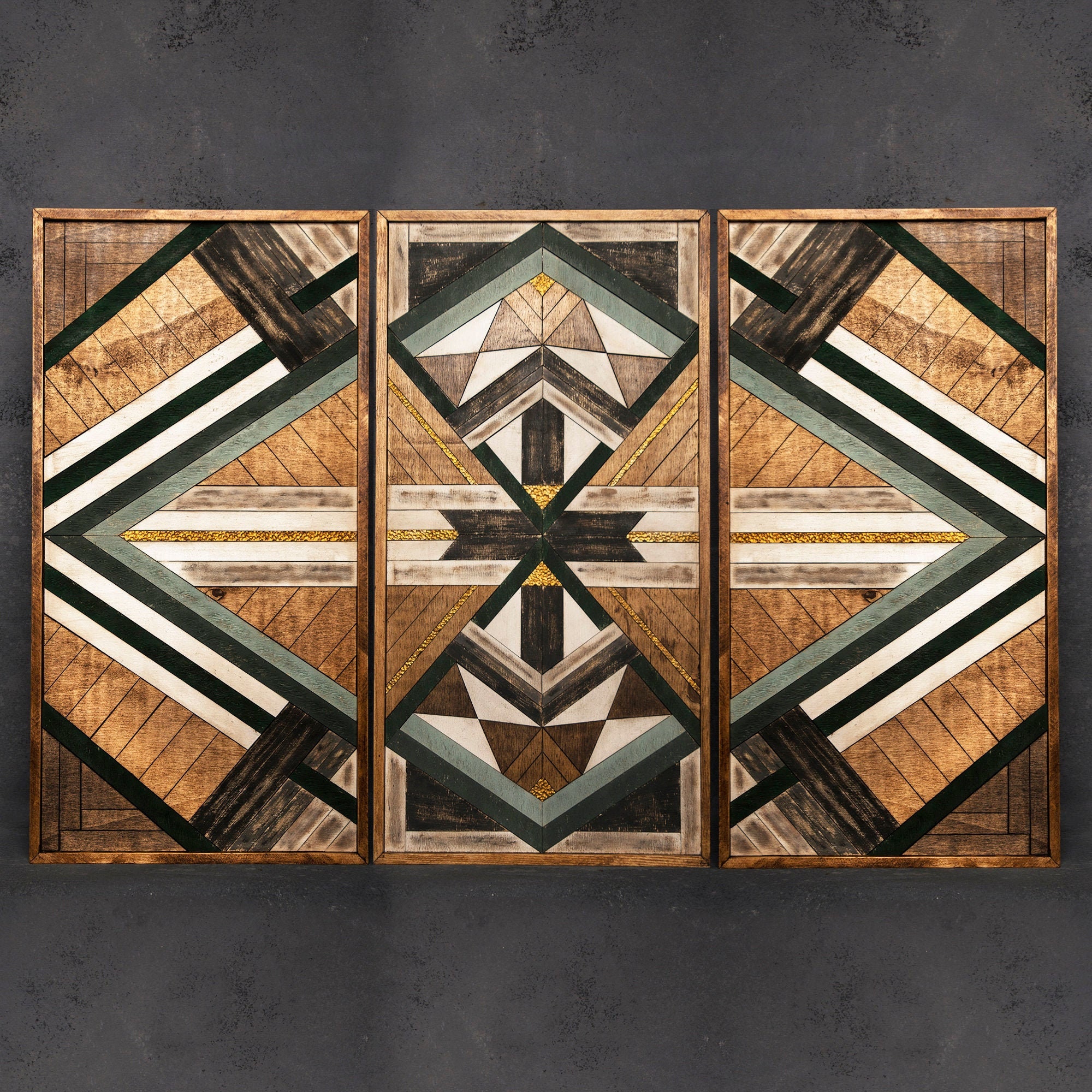 Rustic Wooden Mosaic wall art