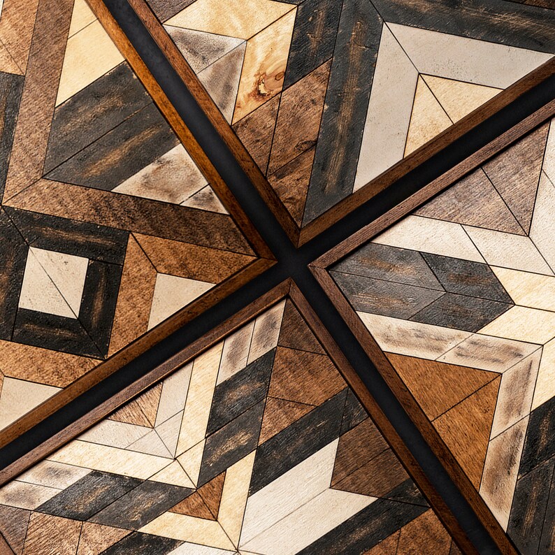 Wood Wall Art Reclaimed Wood Wall Art Set of 4 Wood Wall Etsy