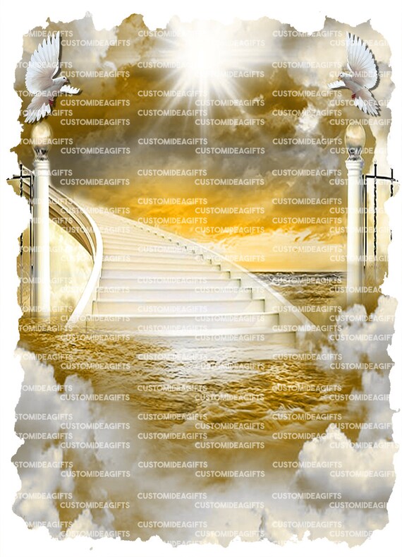 Heaven Golden Sky Memorial Rest in Peace Background Set of 8 - Etsy Norway