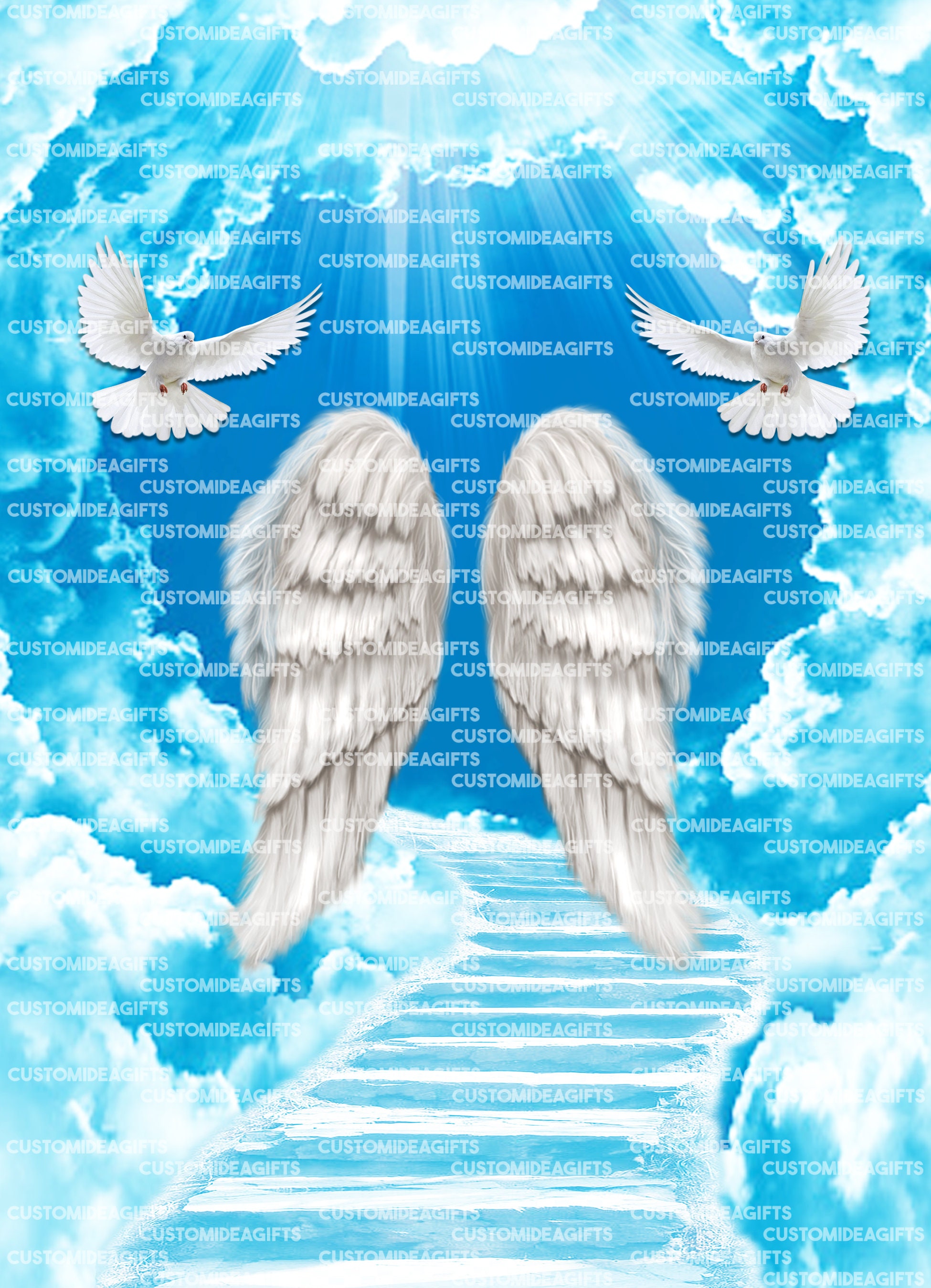 Rest in Peace Background/in Loving Memory Heaven Set of 9 PNG - Etsy Norway