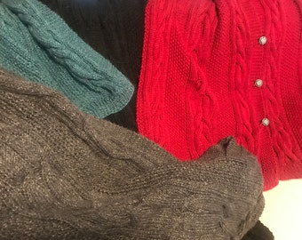 Hand Knit Button Wrap Shawl: Soft Acrylic Sweater Coat