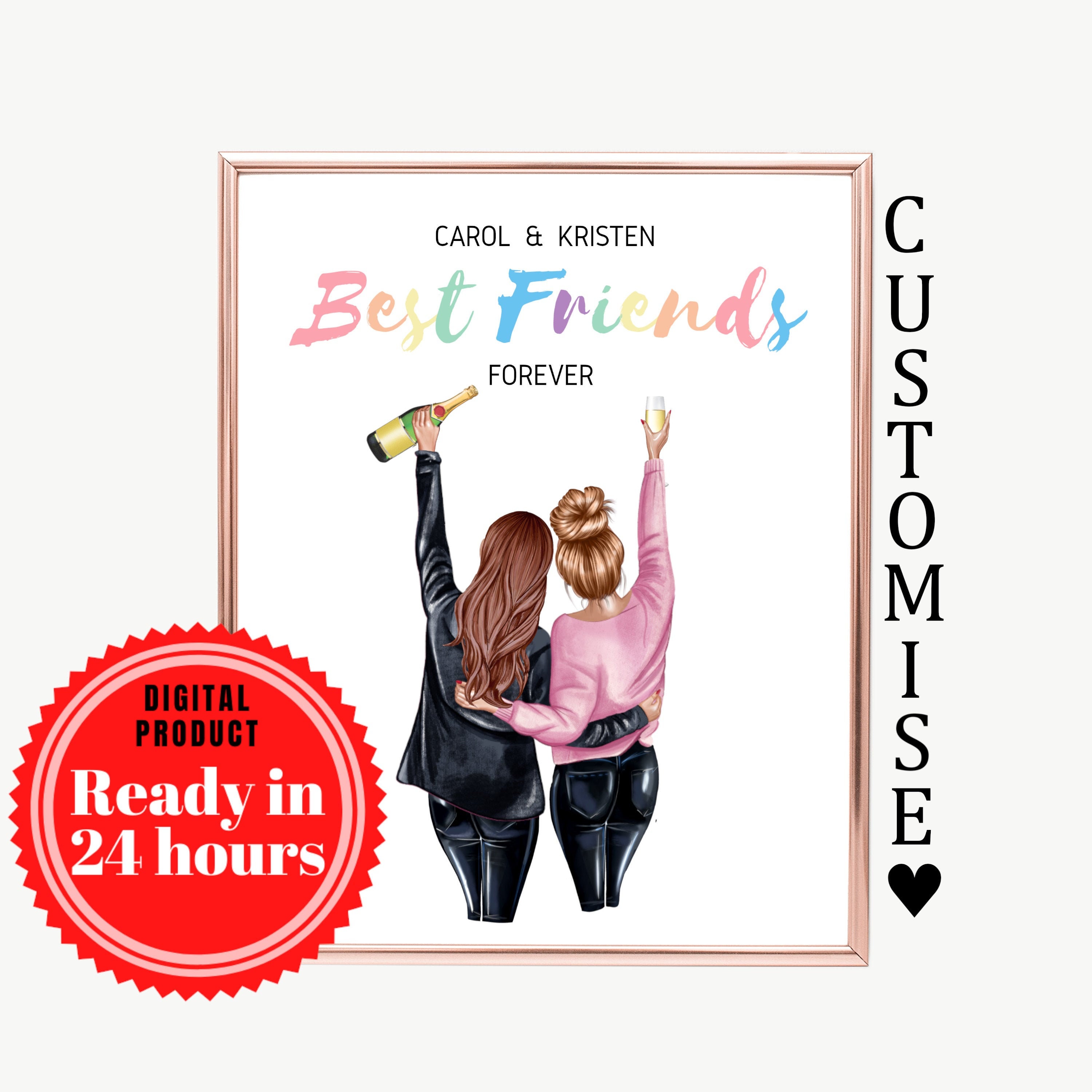 Best Friends Wall Decor Best Friends Prints Friend Birthday Etsy