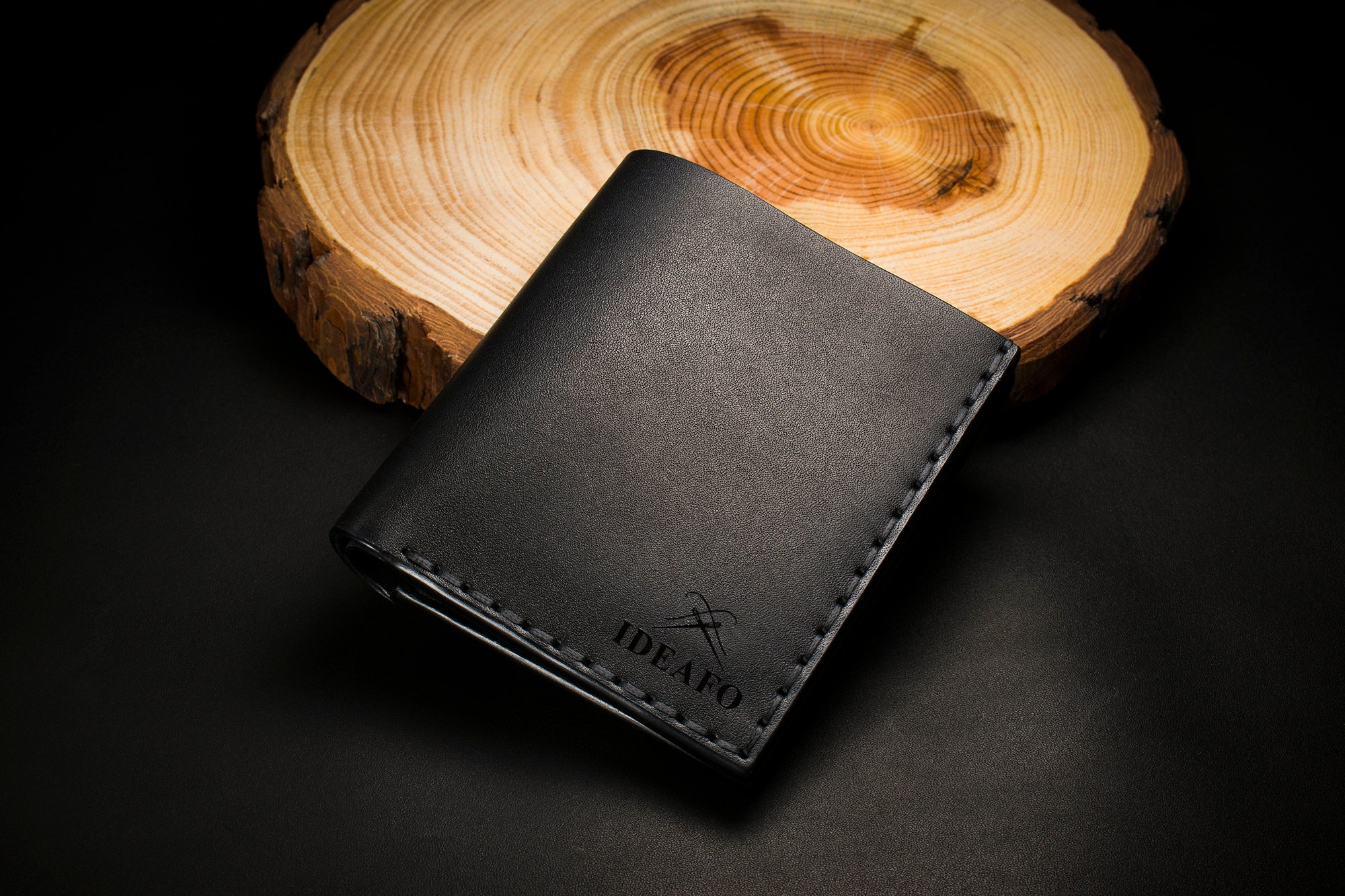 Vertical Bifold Wallet Handmade Leather Wallet Engraved Etsy