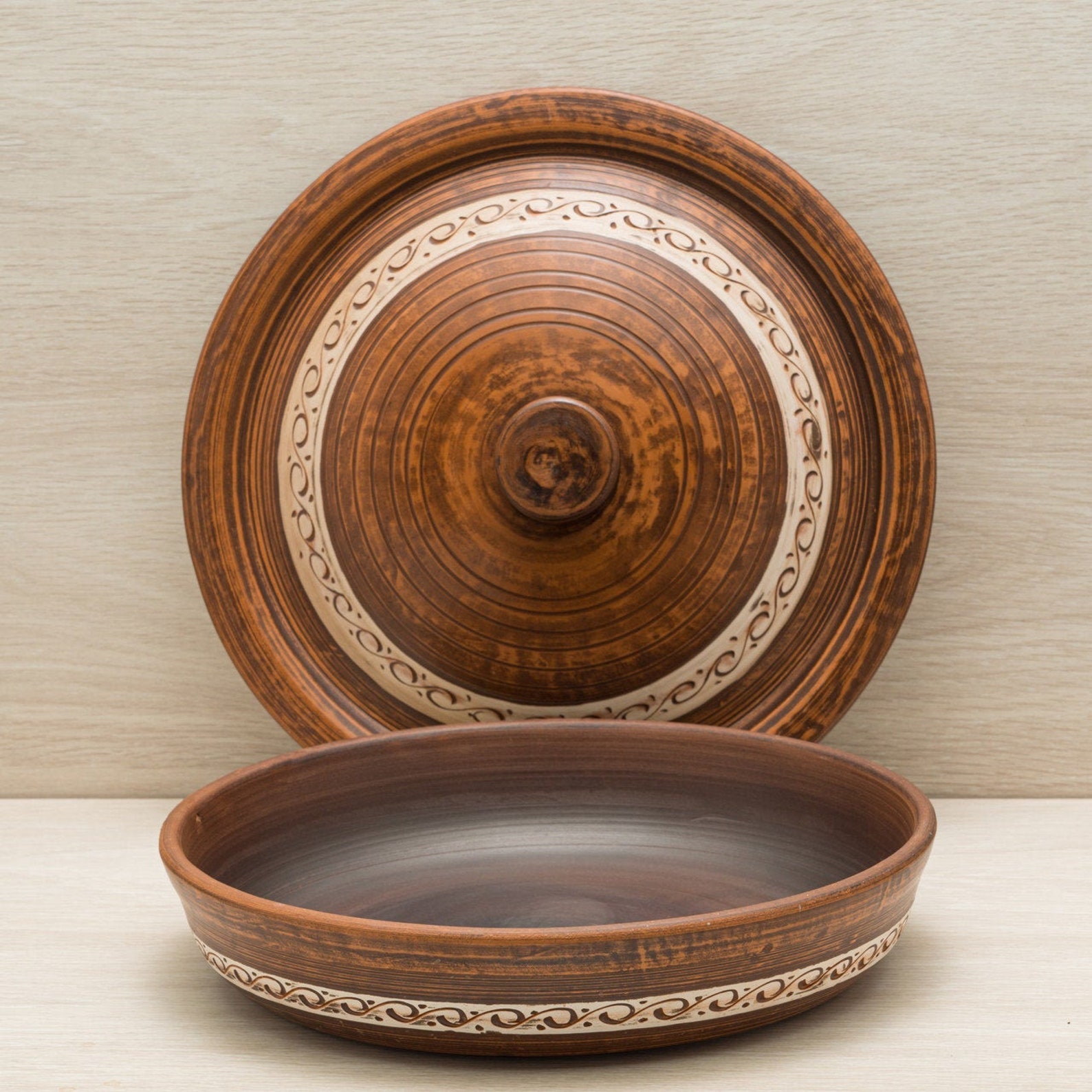 Clay Cooking Pan with Lid Cooking Pot Ceramic Baking Pan Etsy