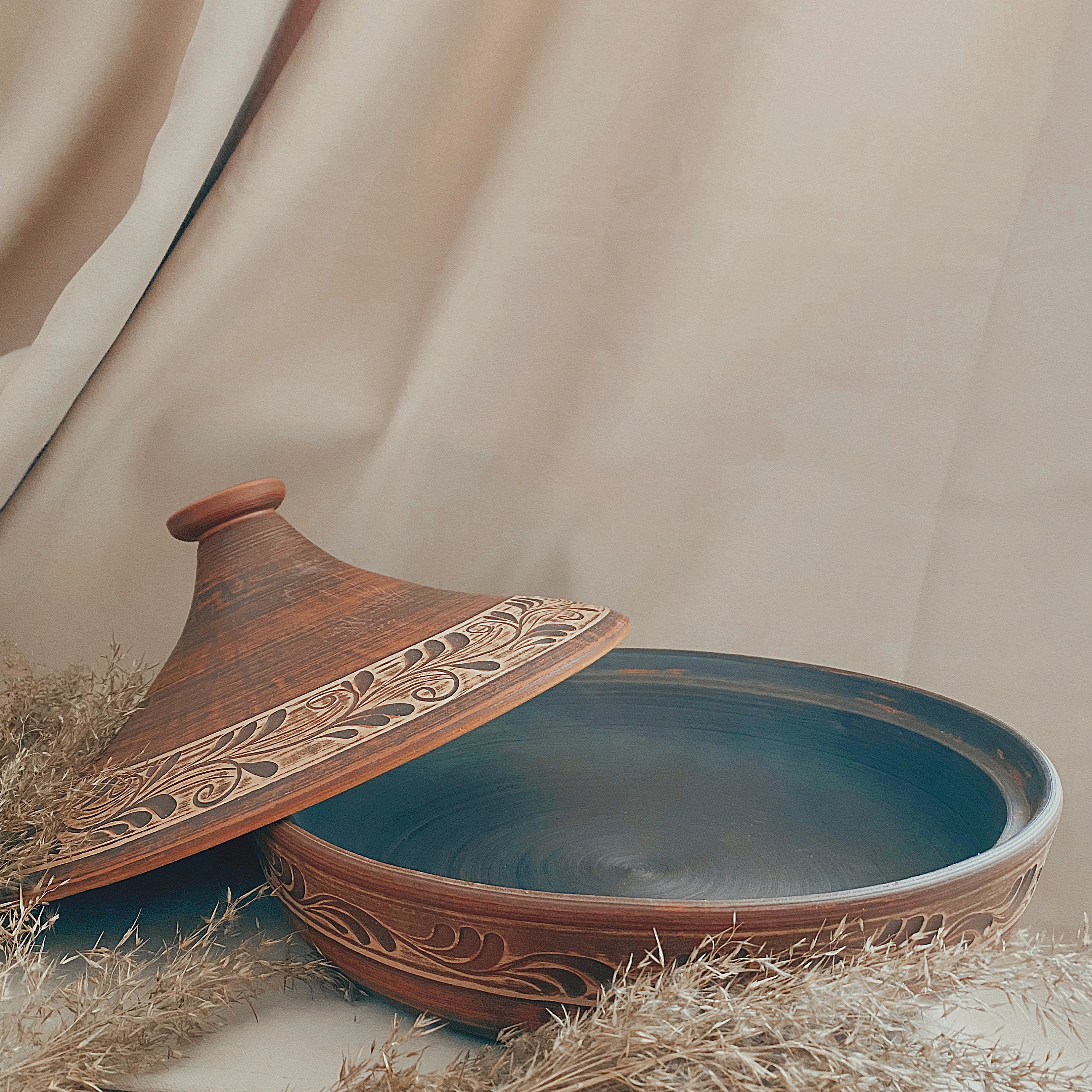 Tagine Clay Tajine large Cooking Pot with Lid Ceramic Etsy