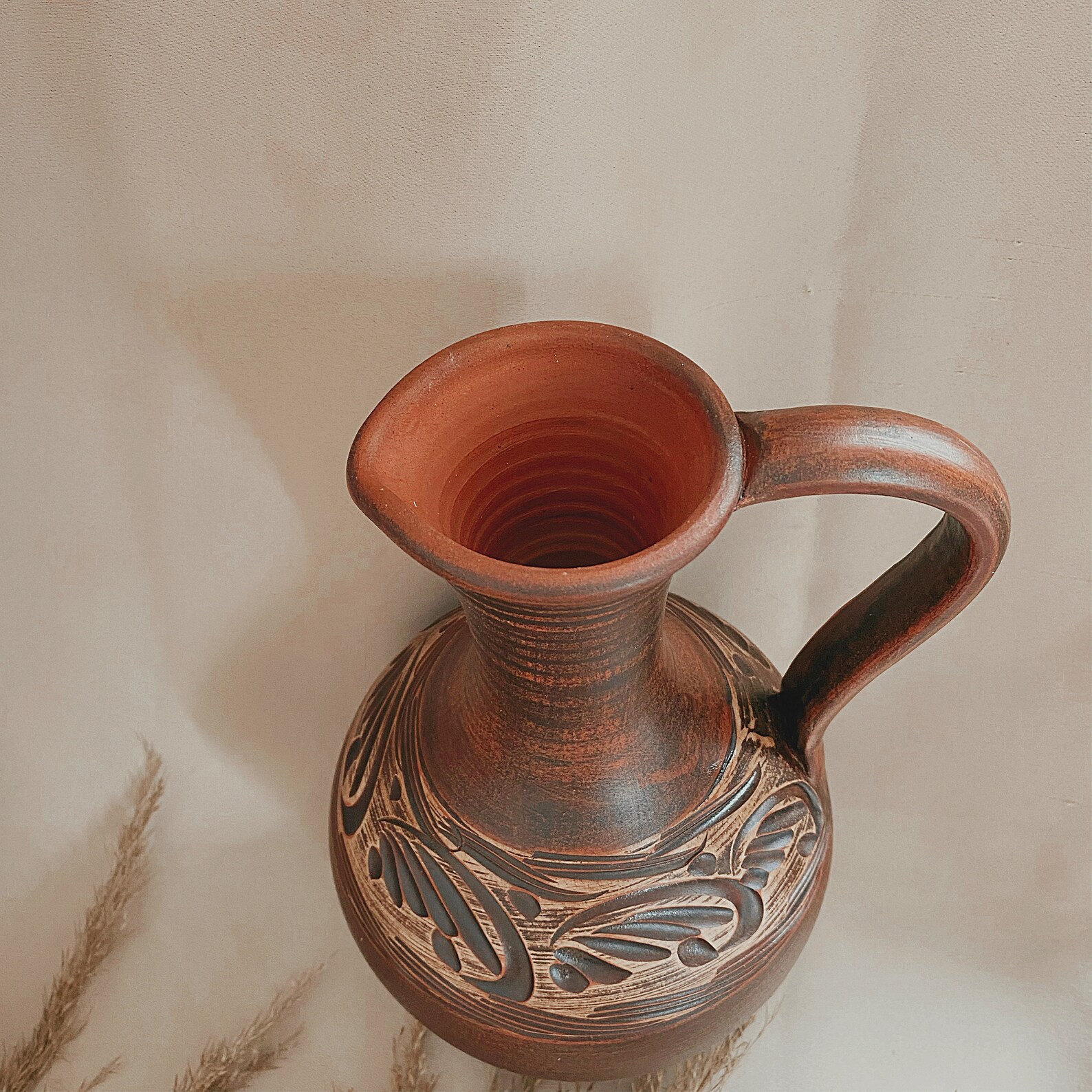 Clay Pitcher Pottery Jug Ceramic Pitcher Drinks Storage Etsy