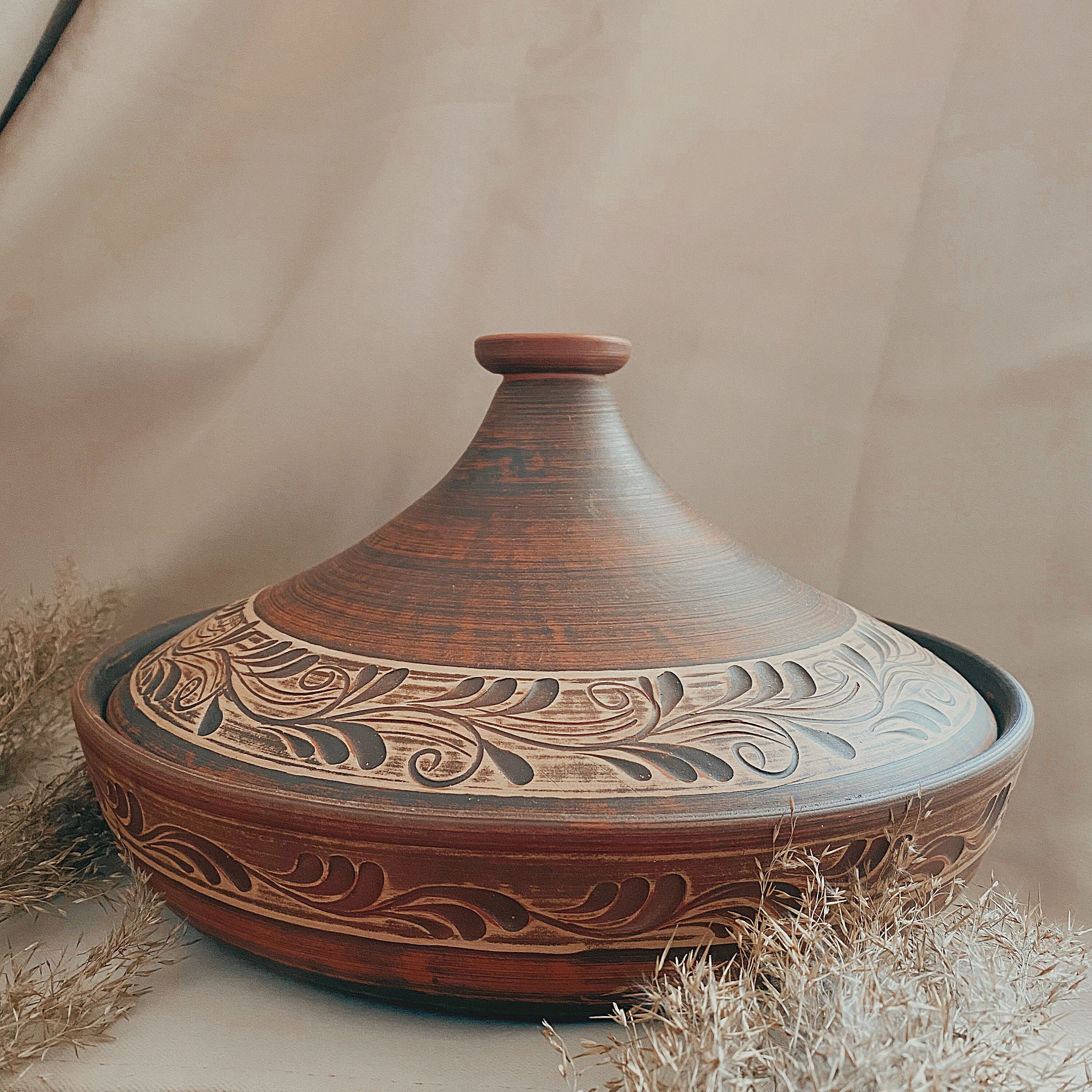 Tagine Clay Tajine large Cooking Pot with Lid Ceramic Etsy