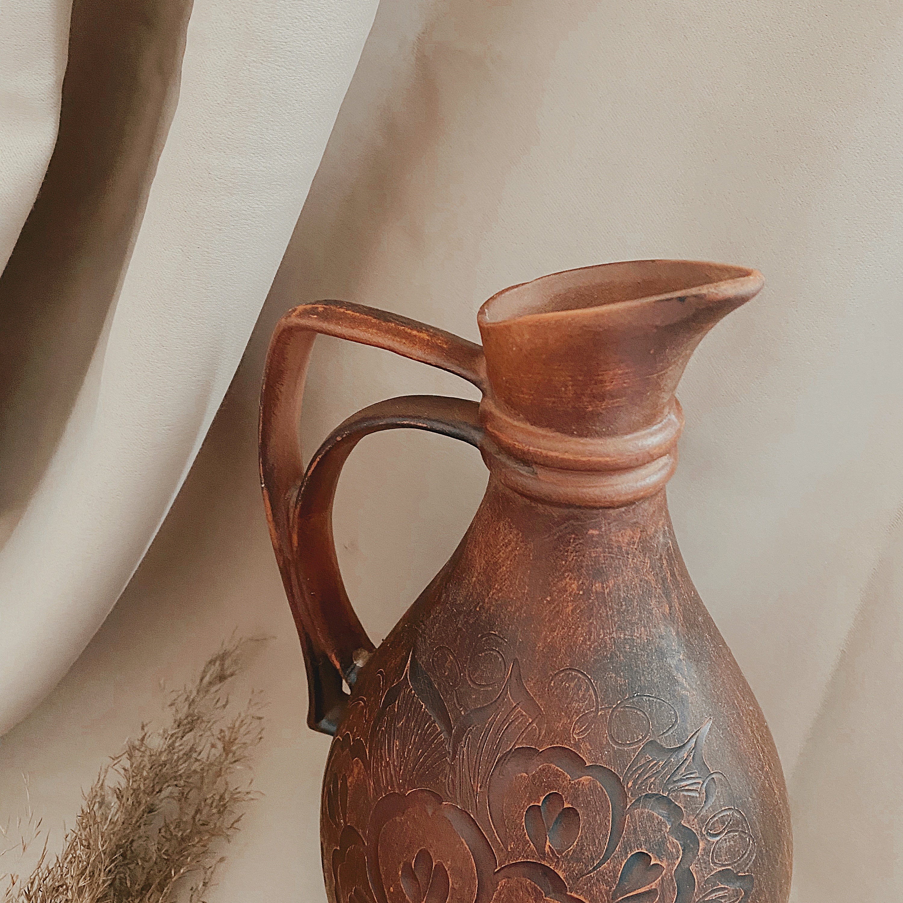 Clay Pitcher Pottery Pitcher Clay Jug Wine Pitcher Pottery Etsy