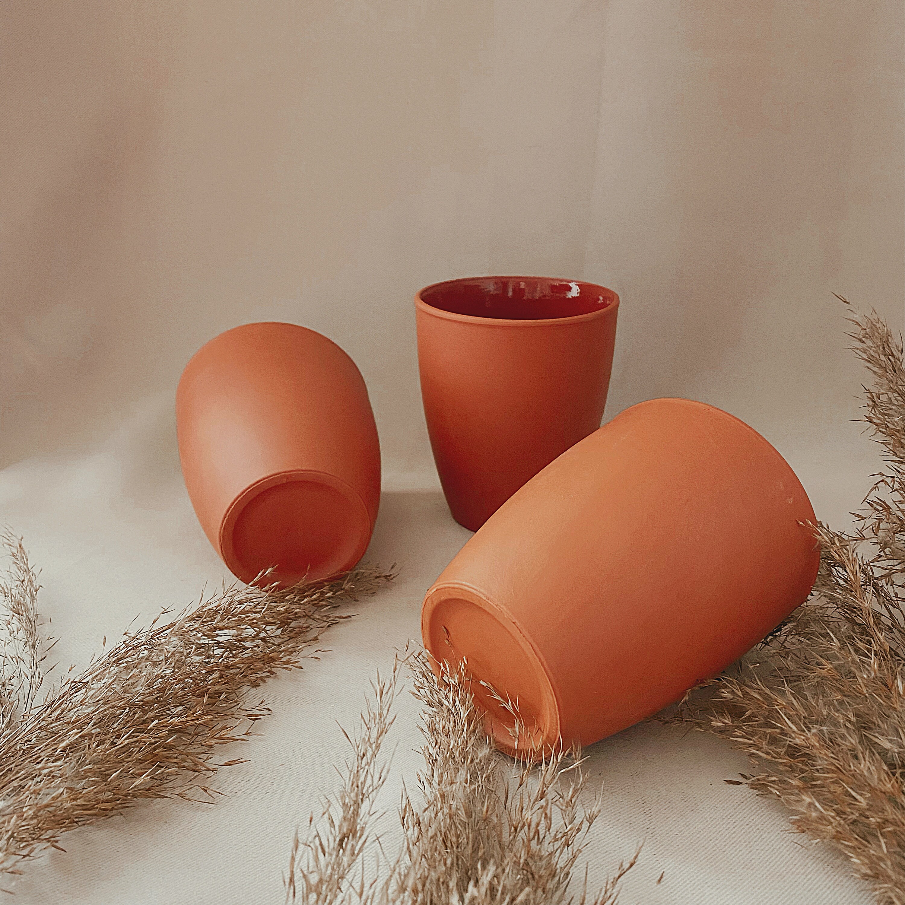 Clay Glass Terracotta Glasses Drinking Glasses Pottery Etsy