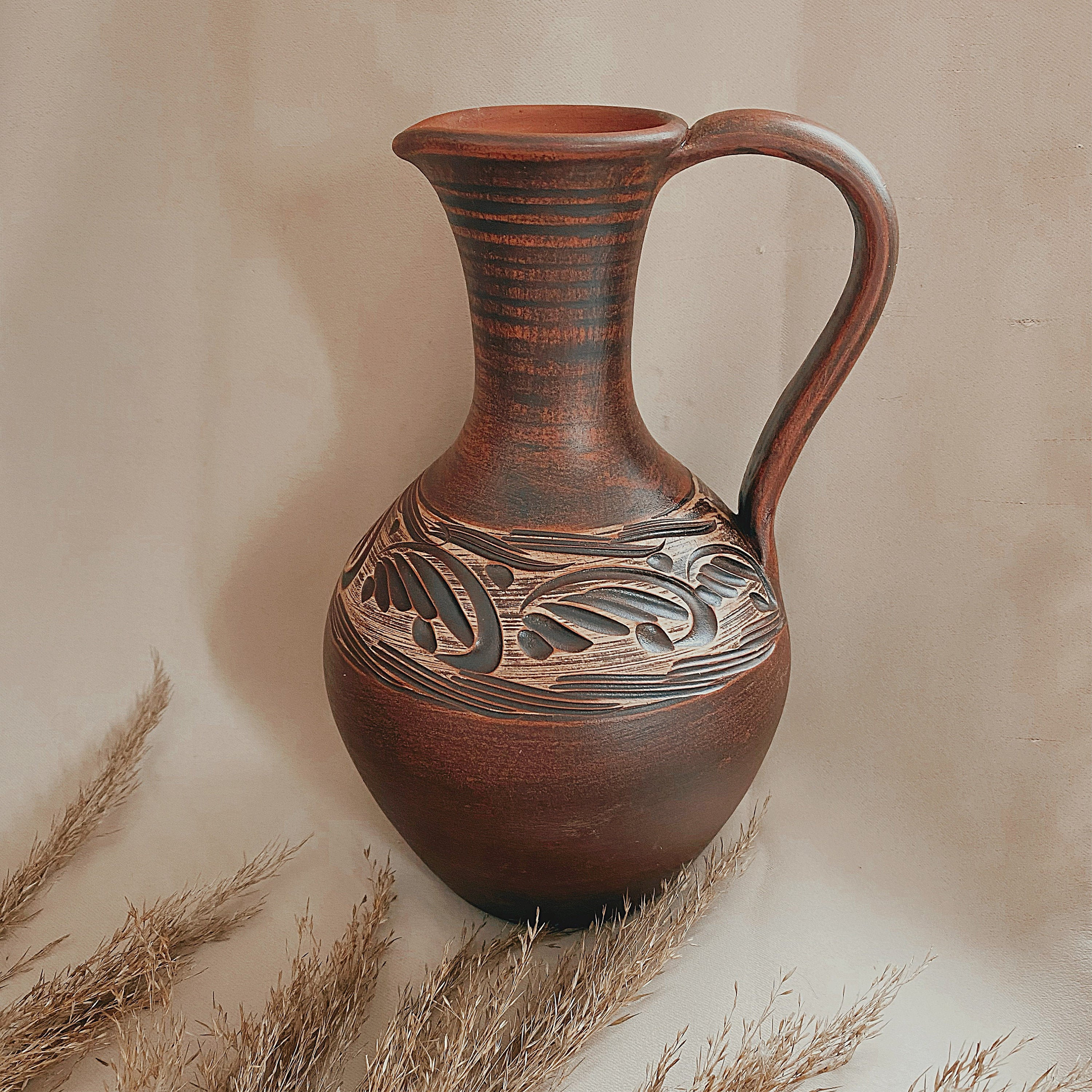 Clay Pitcher Pottery Jug Ceramic Pitcher Drinks Storage Etsy