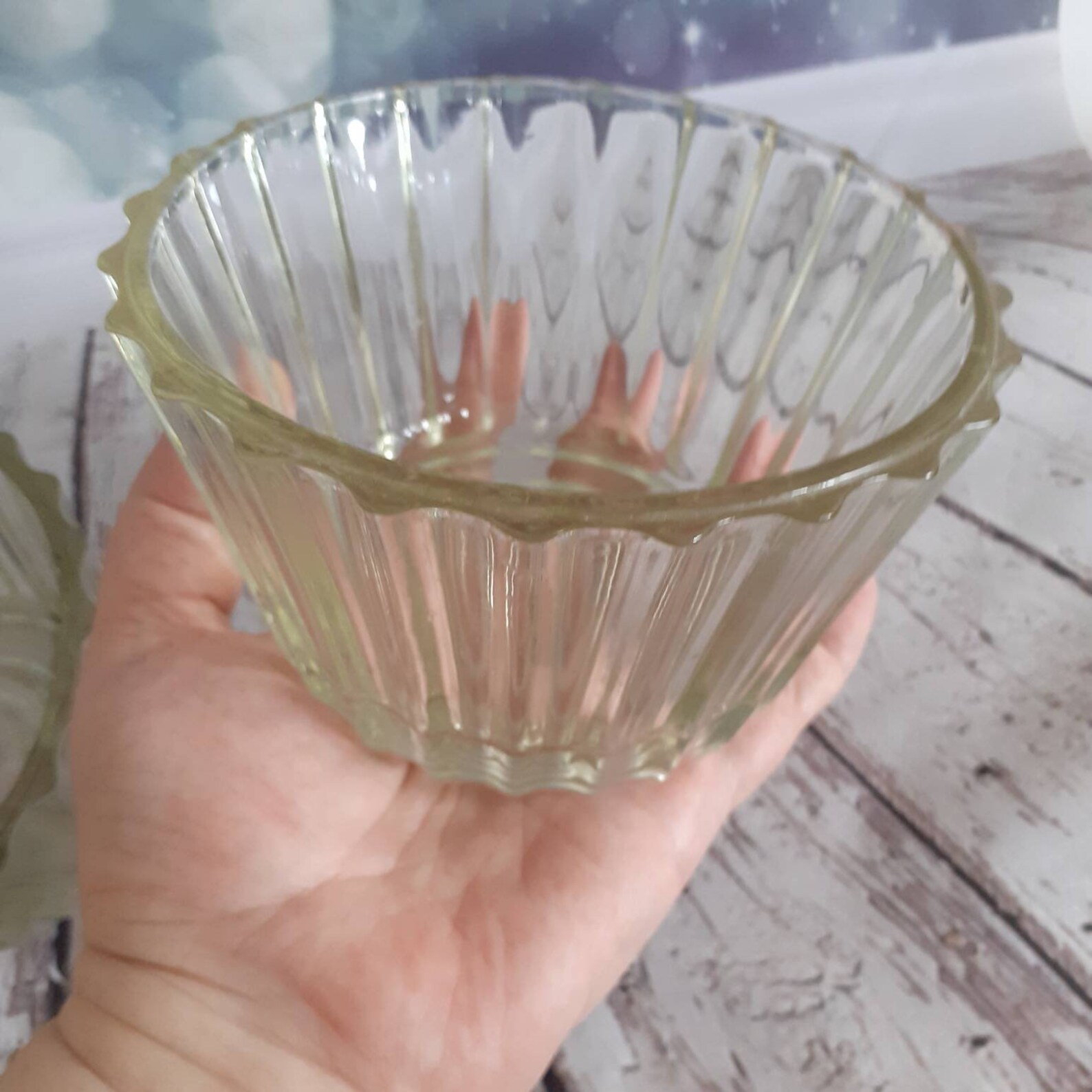 2 Pc Set Vintage Glass Salad Bowl Etsy