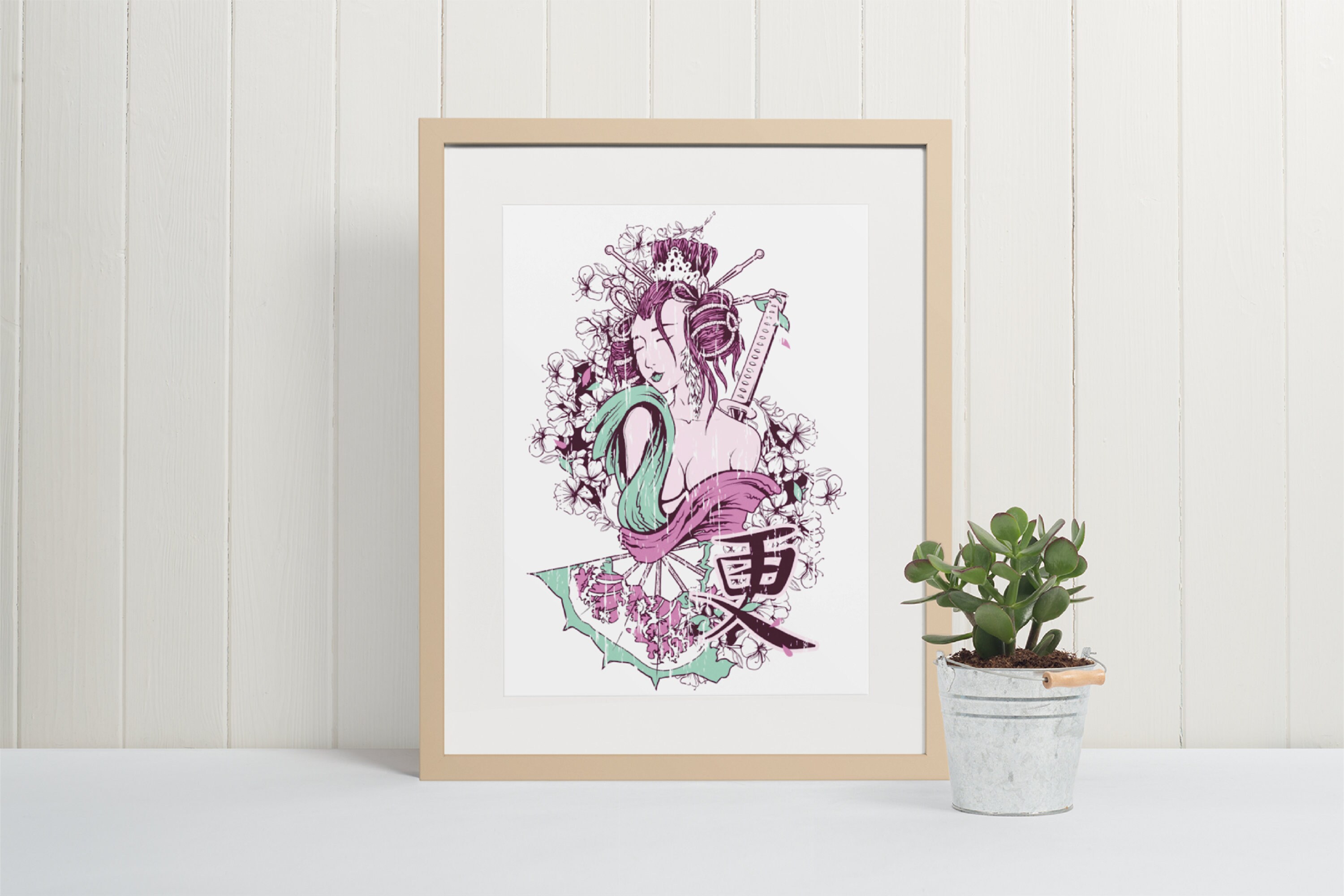 Illustration Encadrée Geisha | Collection Japon