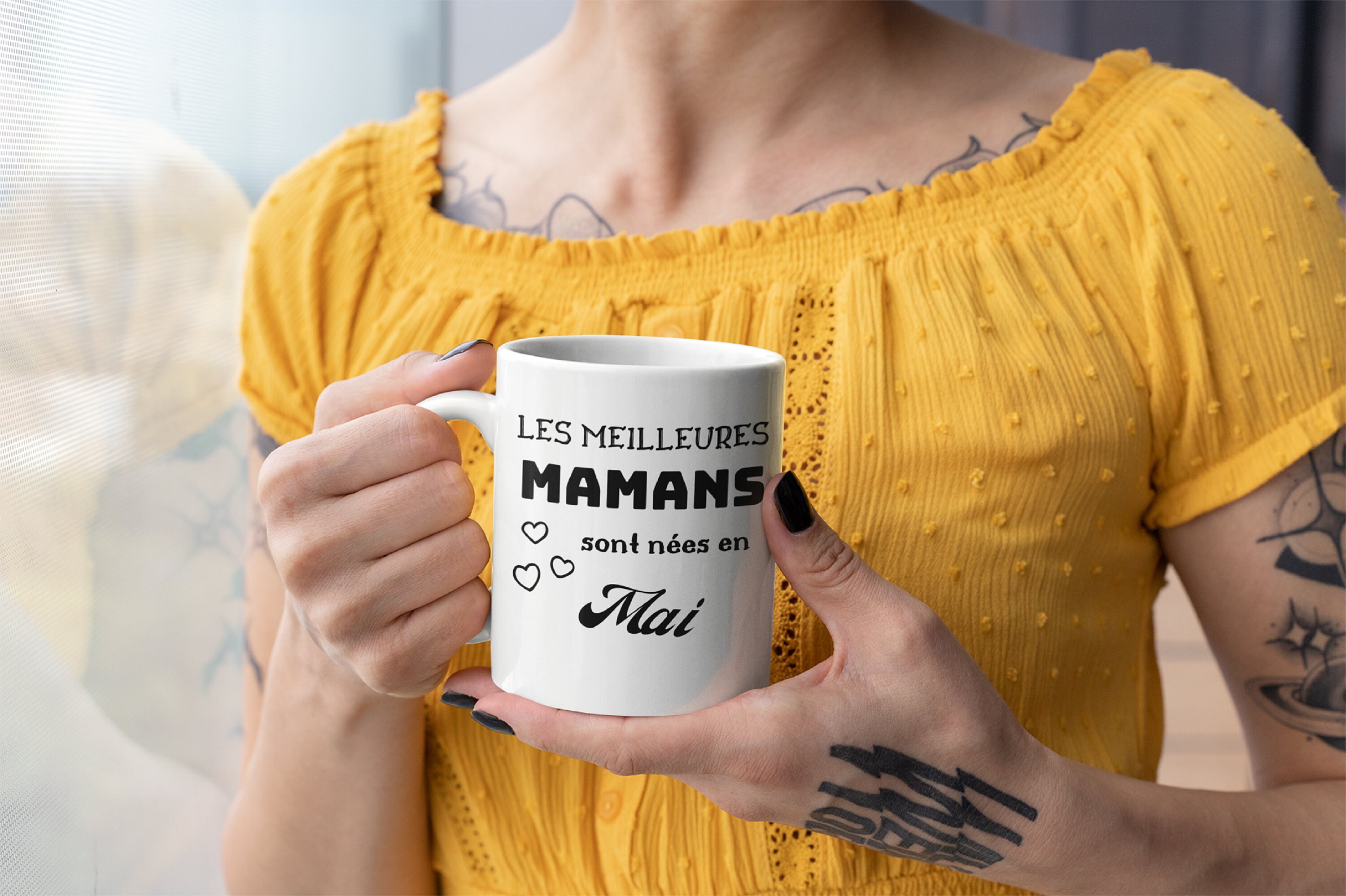 Mug en Céramique Les Meilleures Mamans Sont Nées Mai | Cadeau Maman