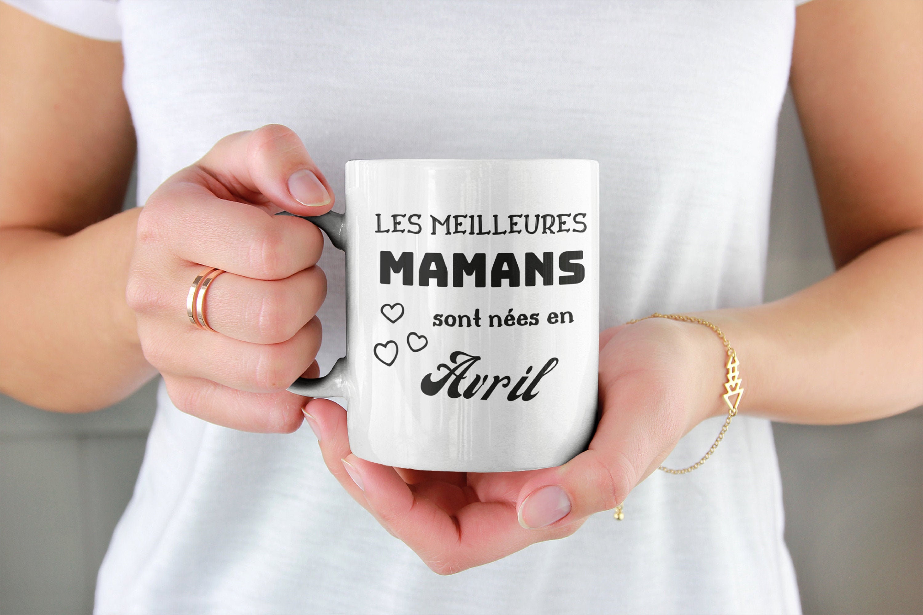 Mug en Céramique Les Meilleures Mamans Sont Nées Avril | Cadeau Maman