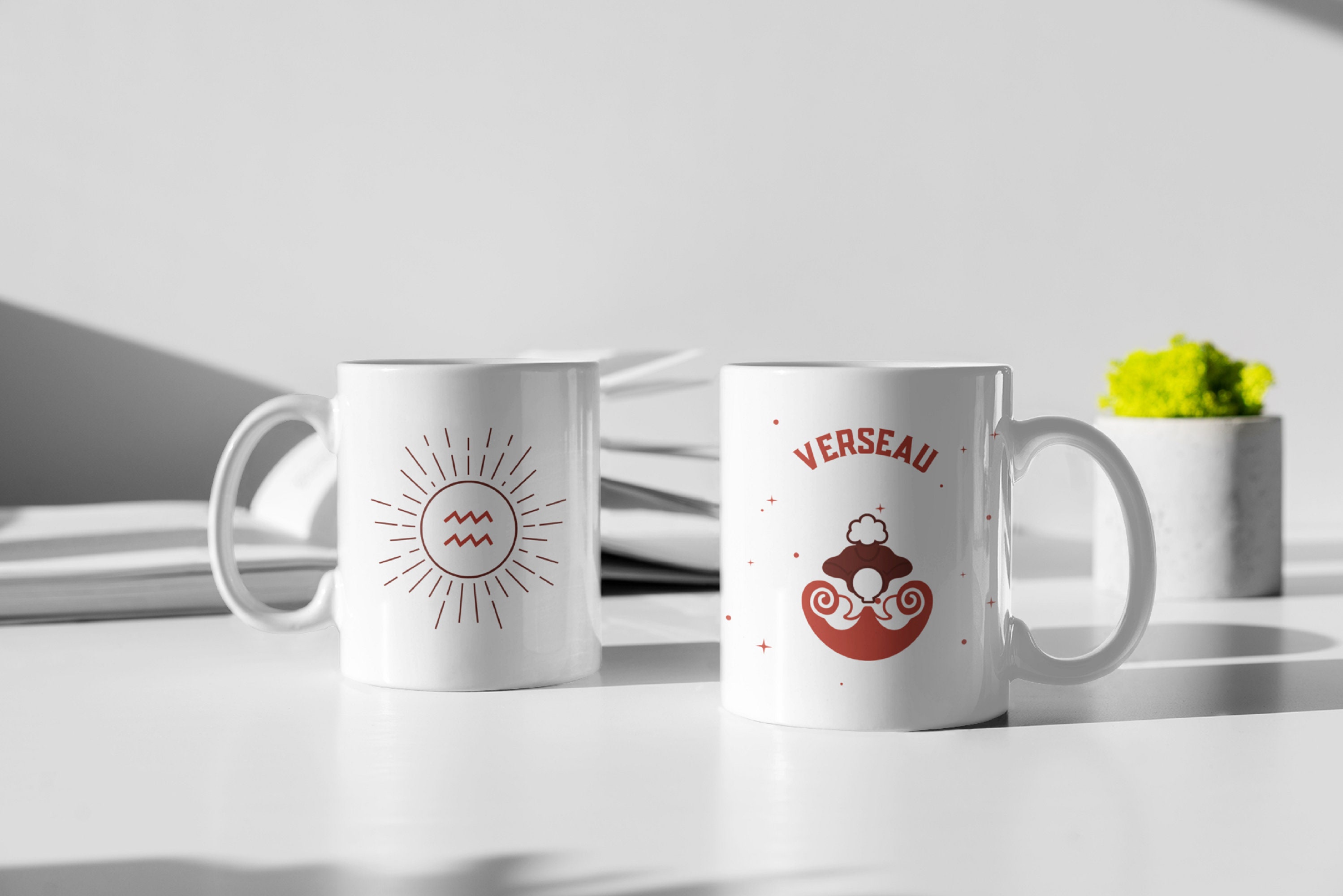 Mug en Céramique Signe Du Zodiaque Verseau | Impression Panoramique