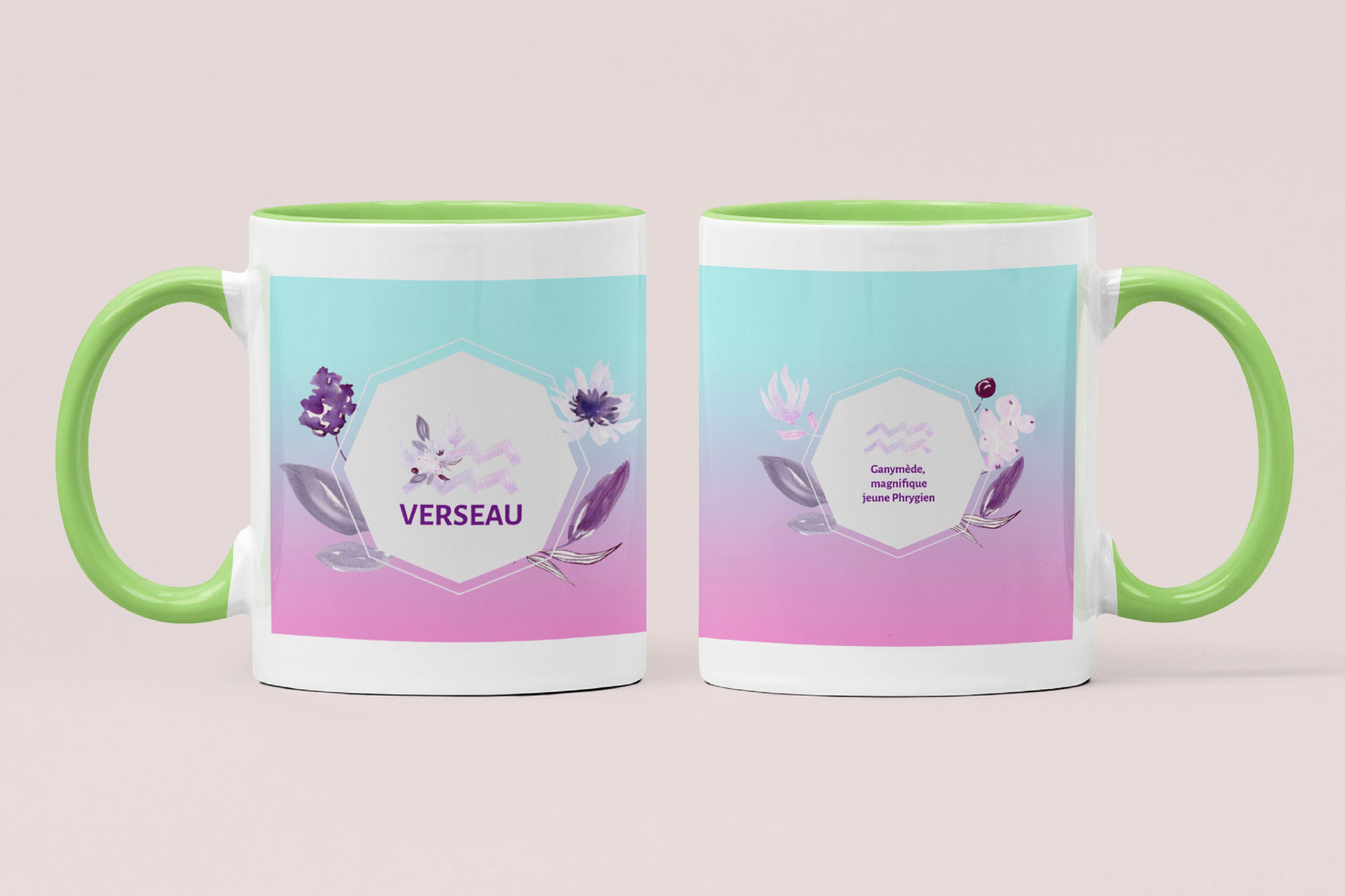 Mug en Céramique Verseau | Signe Du Zodiaque Impression Panoramique