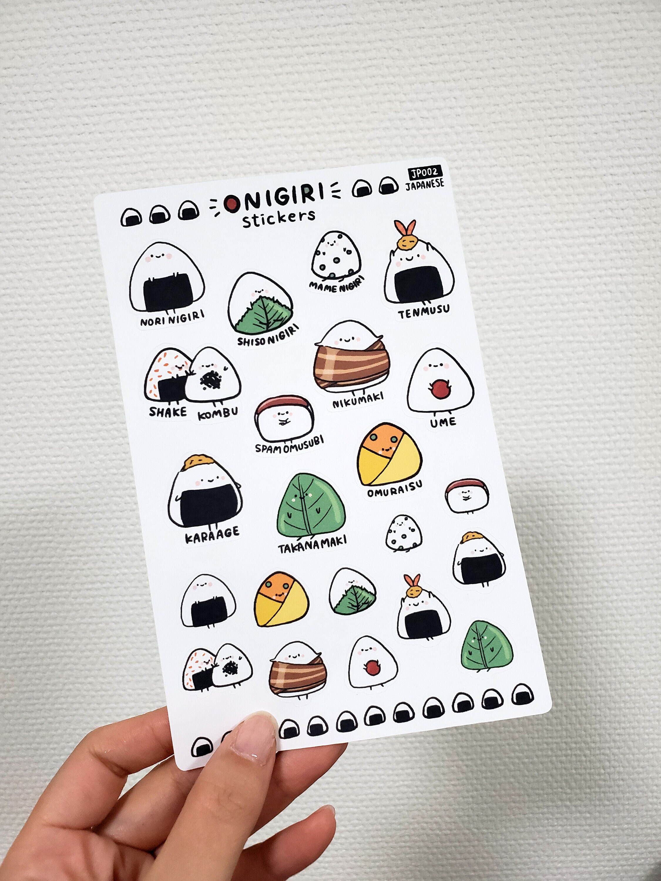 Japanese food stickers Onigiri stickers Omusubi Etsy