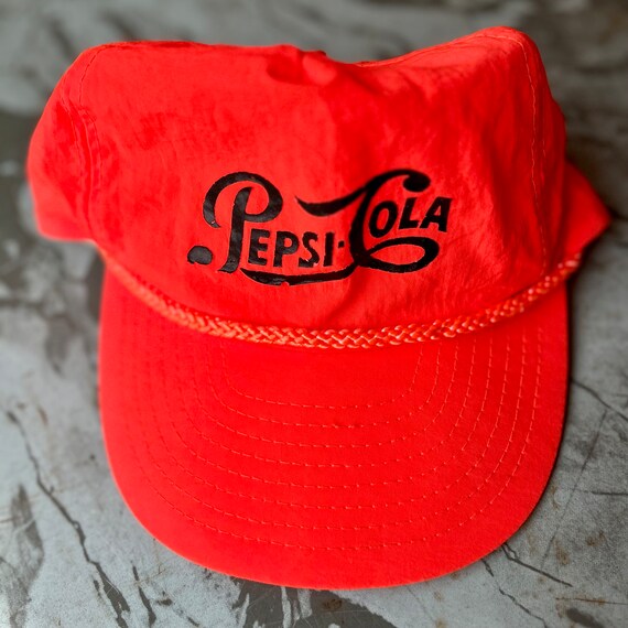 Pepsi-Cola Vintage 90s Neon Orange Nylon hat