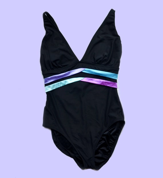 vintage 90s Longitude one-piece black swimsuit - image 1