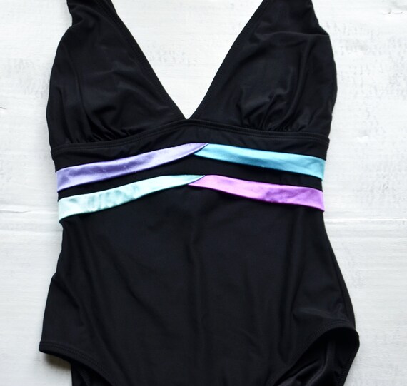 vintage 90s Longitude one-piece black swimsuit - image 3