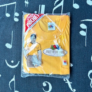 Sealed NOS 1987 Fruit of the Loom Pocket Tee: USA Made Deadstock