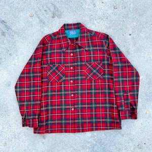 red plaid 1970s Pendleton button down