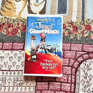 James and the Giant Peach VHS Tape 1996 • Disney Stop-Motion Fantasy Movie • Clamshell Case