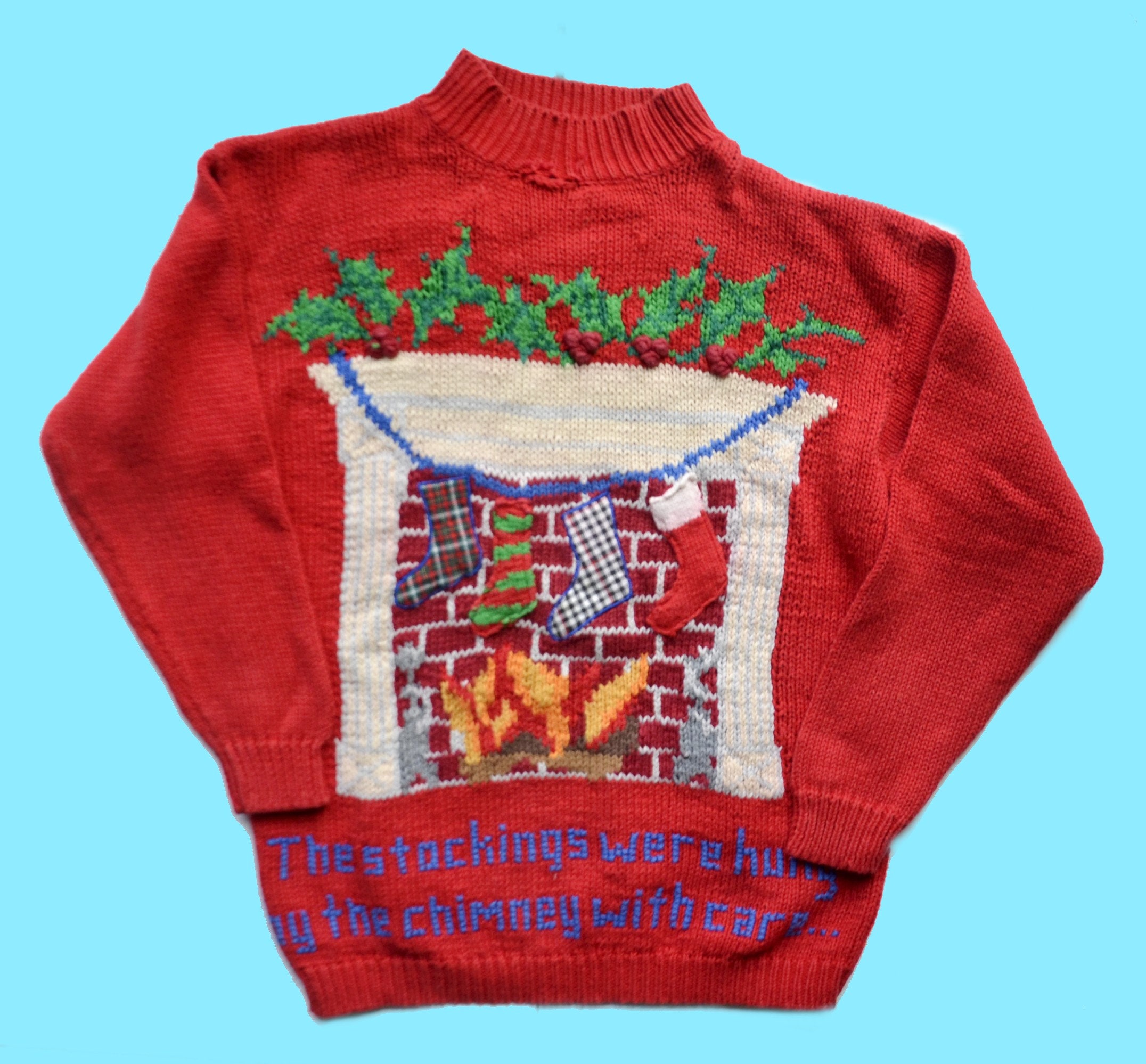 Vtg 90’s Eagle’s Eye Christmas Sweater M Vintage 90's the Eagle's Eye Christmas Fireplace Sweater