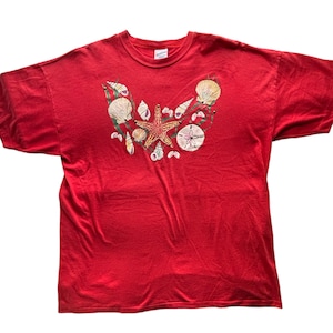 vintage 90s seashell starfish beach tshirt