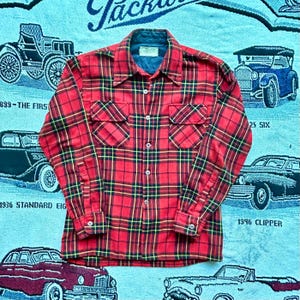ヴィンテージ 70 年代 JC ペニー チェック柄 フランネル ボタンアップ シャツ
