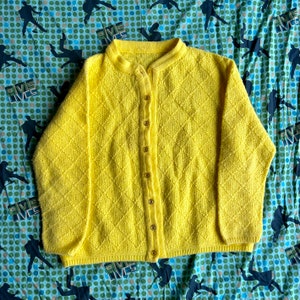 vintage handmade yellow cardigan