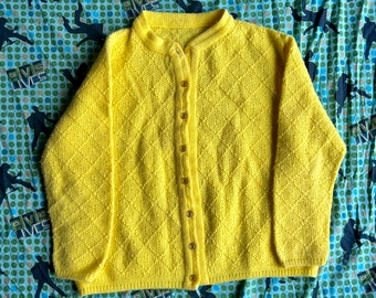 vintage handmade yellow cardigan