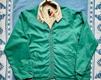Vintage 90s Lacoste Zipper Harrington Reversible Jacket Large