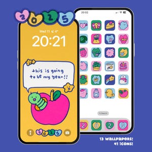 2025: wallpaper, cute icons, icon set, iOS & Android app icons, Widgets, Wallpapers for phone and iPad, Aesthetic Icon pack