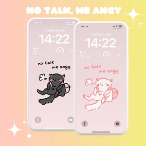 Angy Kitty Cat Liebhaber Haustier Angry Meme Icon Set, niedliche Icons, Icon Set, iOS und Android Icons, Widgets, Wallpapers für Telefon und iPad, Aesthetic