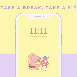 cute icon set, cute icons, iOS and Android app icons, Widgets, Wallpapers for phone and iPad, Aesthetic Icon pack take a sip
