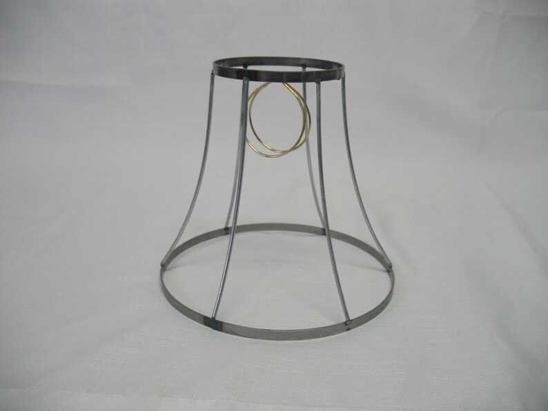 New Round Bell Lamp Shade Frame Flat Wire Top and Bottom Etsy
