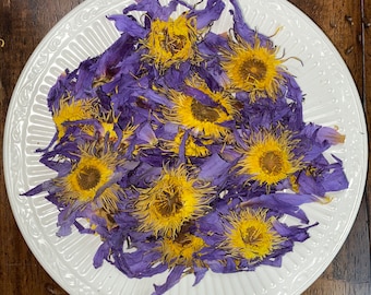 Organic Blue Lotus Nymphaea Caerulea Hand Picked Dried Flowers 100% Herbal