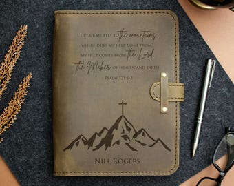 Personalized ordination gift for pastor, Leather prayer journal with bible verse and name, Priest journal for prayers, Sermon Notes Notebook