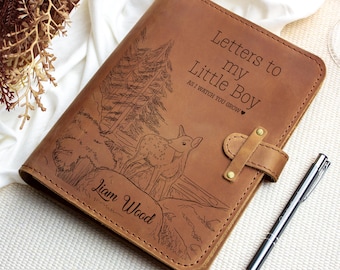 Letters to my Son Daughter Personalized Journal Leather Baby Memory Book Letters to my Little Boy Girl Keepsake Baby Shower Pregnancy Gift