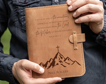 Leather Prayer Journal for Men Personalized Prayer Notebook Christian Gifts for Pastor Religious Journal for Him Custom Preacher Priest Gift