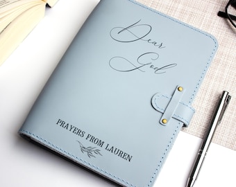 Dear God Prayer Journal, Personalized Bible Study Journal, Custom Religious Catholic Gifts, Faith Based Devotional Gift for Christian Women
